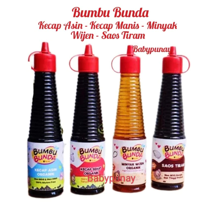

BUMBU BUNDA SAOS TIRAM MINYAK WIJEN KECAP ASIN KECAP MANIS ORGANIK