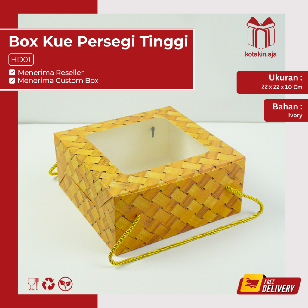 

Box Kue Mika / Kotak Kue Mika / Box Hampers Kue / Kotak Hampers Kue / Box Roti / Box Pudding / Box Chiffon | HD01