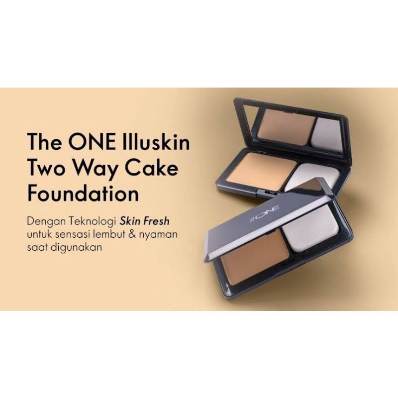 The ONE Illuskin Two Way Cake Foundation by Oriflame|Bedak Padat Penutup Pori-Pori High Coverage