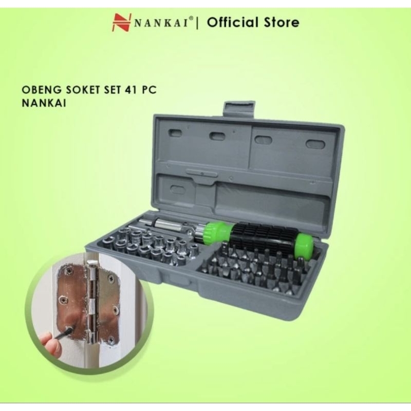 NANKAI OBENG SOCK SET 41PCS KUNCI OBENG SOCKET SHOCK 41 pcs