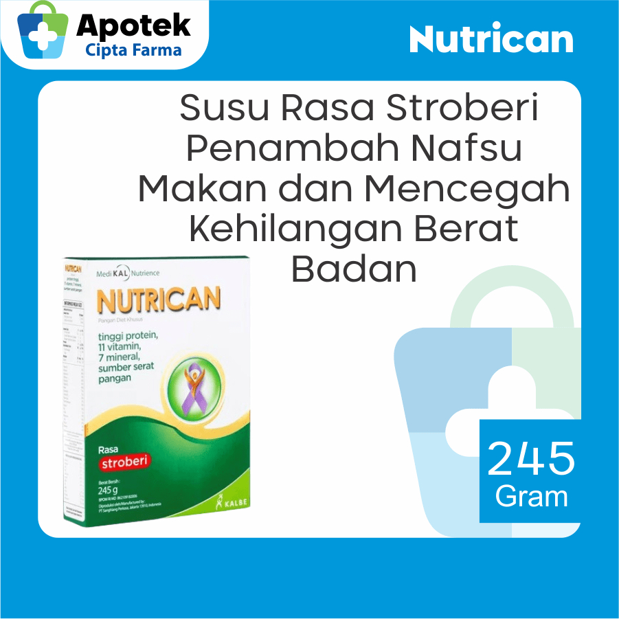 

Nutrican Stroberi Nutrican Susu Kanker Kalbe Protein Omega 3 Vitamin Mineral Susu Penambah Nafsu Makan dan Susu Penambah Berat Badan