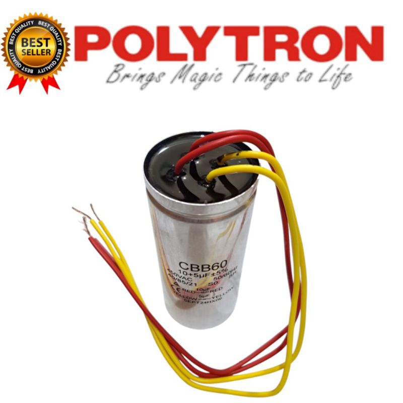 KAPASITOR CAPASITOR MESIN CUCI 2 TABUNG POLYTRON ORIGINAL
