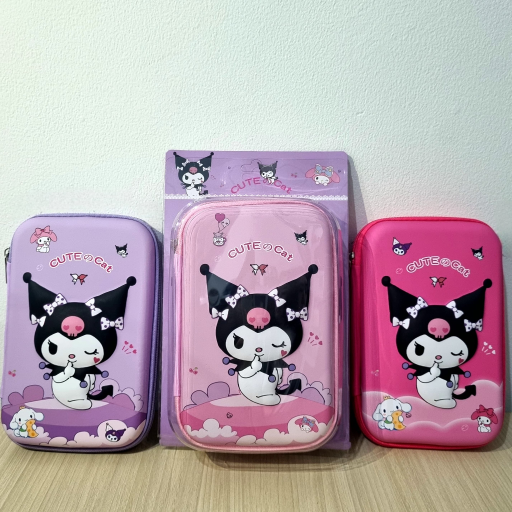 

8779 Kotak Tempat pensil karakter anak Kuromi Sanrio Pouch ukuran Besar 3D