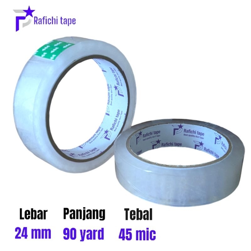 

Rafichi Promo 1 Slop isi 6pcs Lakban Isolasi Ukuran 24x90y Warna Bening