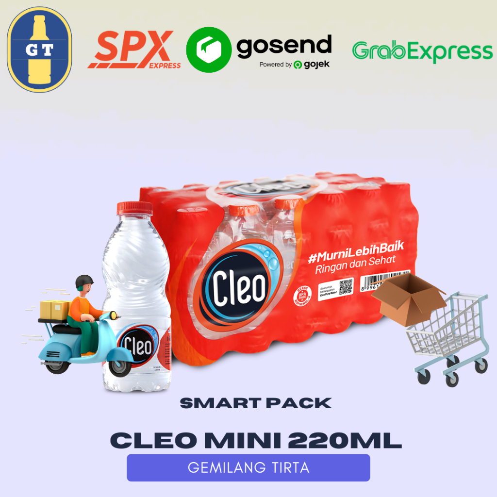 

CLEO MINI 220ml ISI 24 - BOTOL MINI PERKRAT ISI 24 220ml - air mineral/air murni MURAHHH