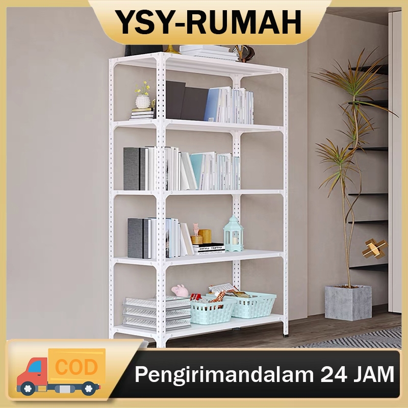 Rak Penyimpanan Dapur Sederhana 4 Susun Rak Besi Sudut Serbaguna Rak Buku Susun Rak Besi