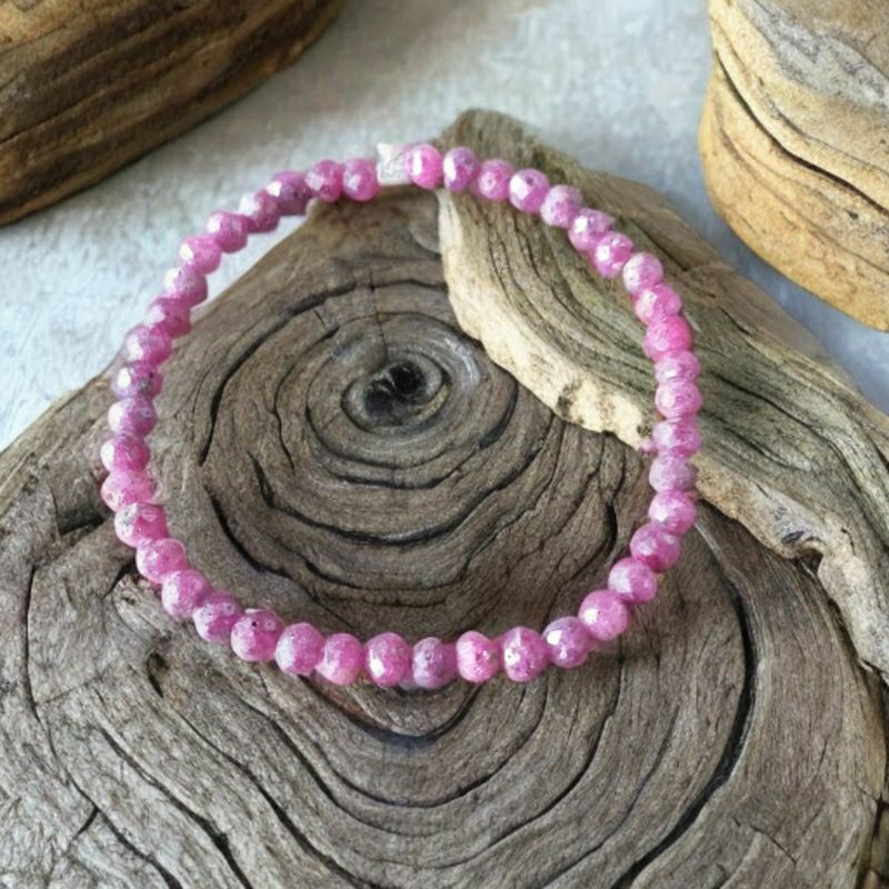 gelang batu ruby asli cantik 4mm ORI batu asli