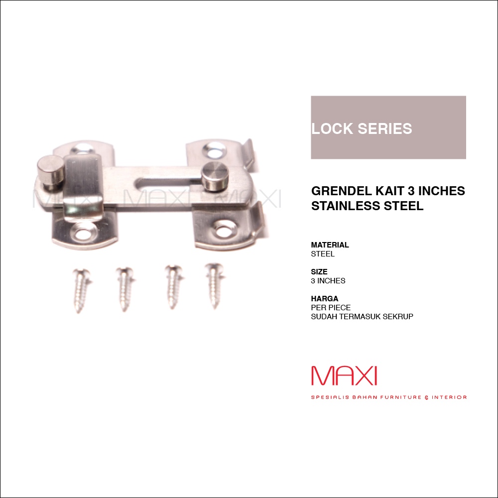 Grendel Minimalis Besar - Grendel Kait Pintu Stainless