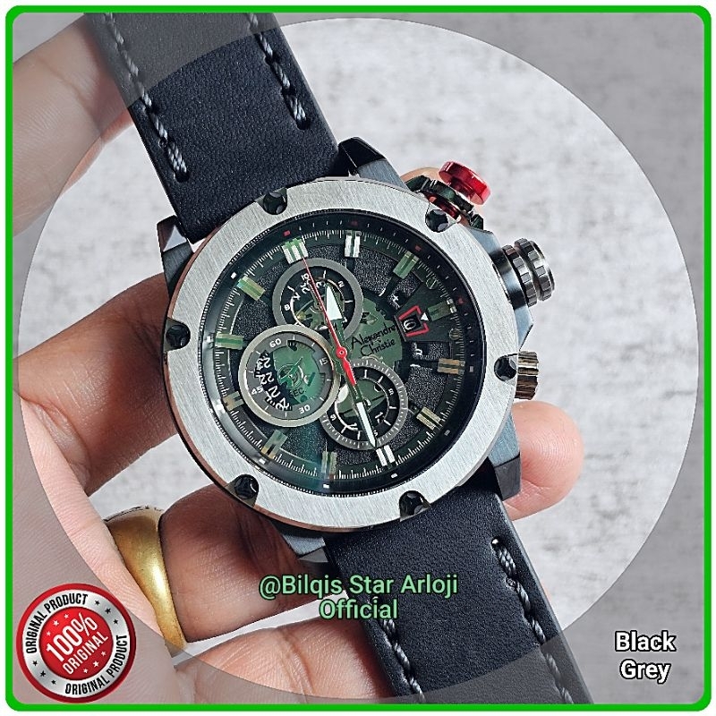 Alexandre Christie Pria Ac 6491 Mc Tali Kulit Full Black Original