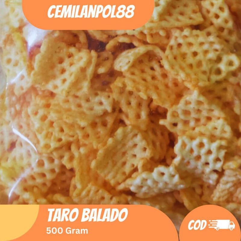 

KERUPUK TARO BALADO 500 GRAM | CEMILAN GURIH DAN RENYAH | CEMILANPOL88