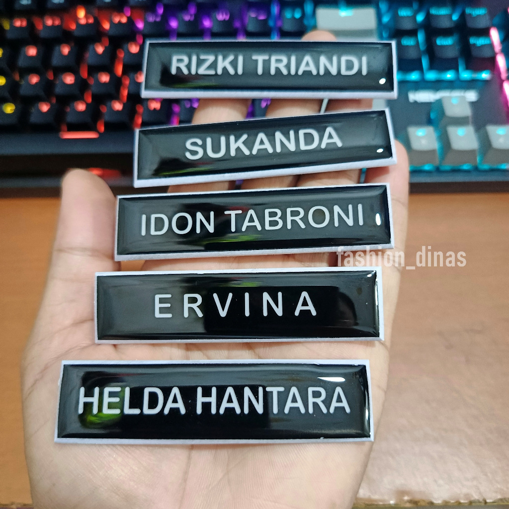 NAME TAG ASN BHAYANGKARI PAPAN NAMA GRAFIR LAPIS RESIN