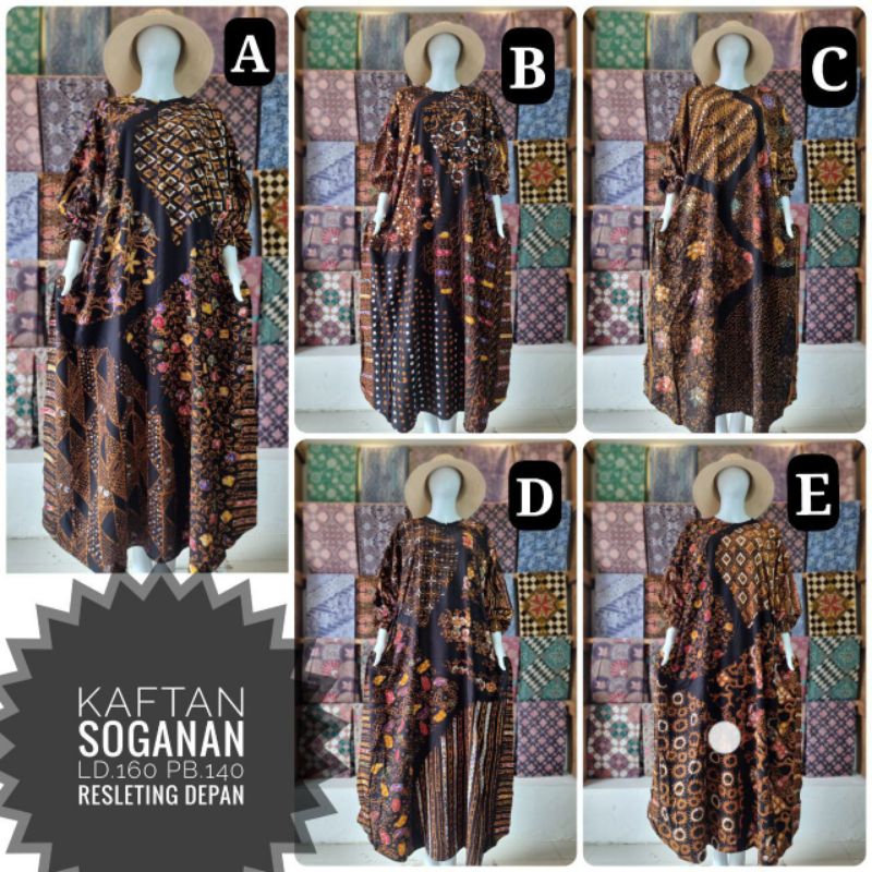 WENING Kaftan Soganan Ld 160 Pb 140 Jumbo Busui Daily Dress Homedress Rayon Premium Candi Mekar Bati