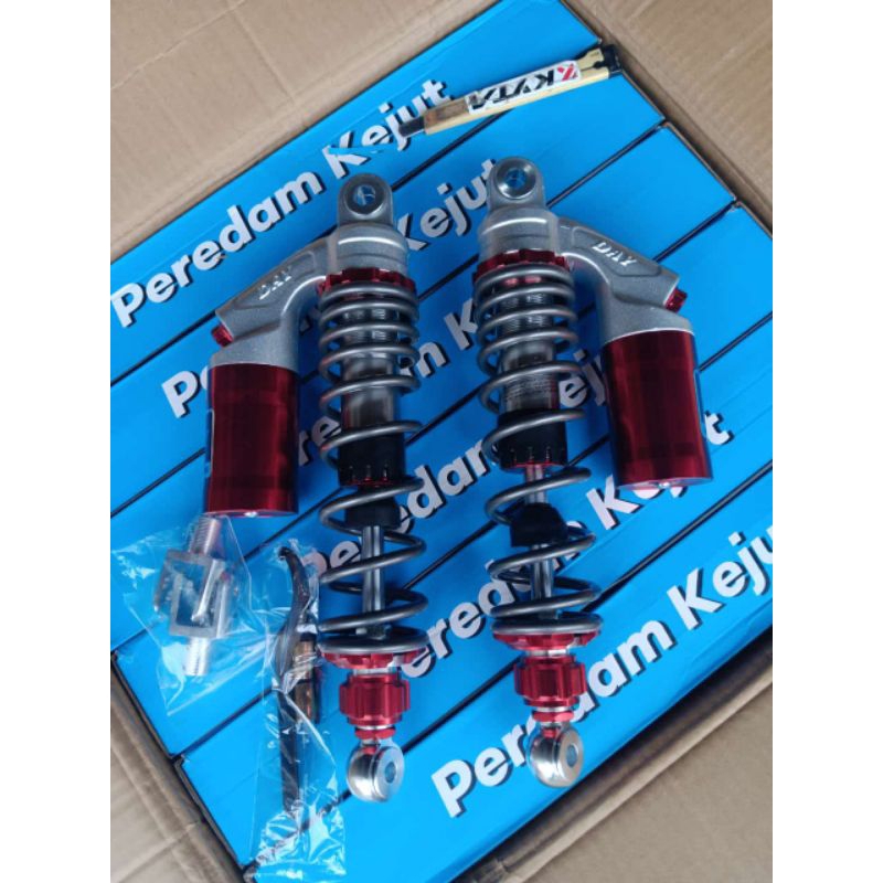 shockbreaker shock belakang Copy Rcb sporty day UK 320 warna titanium tabung Red