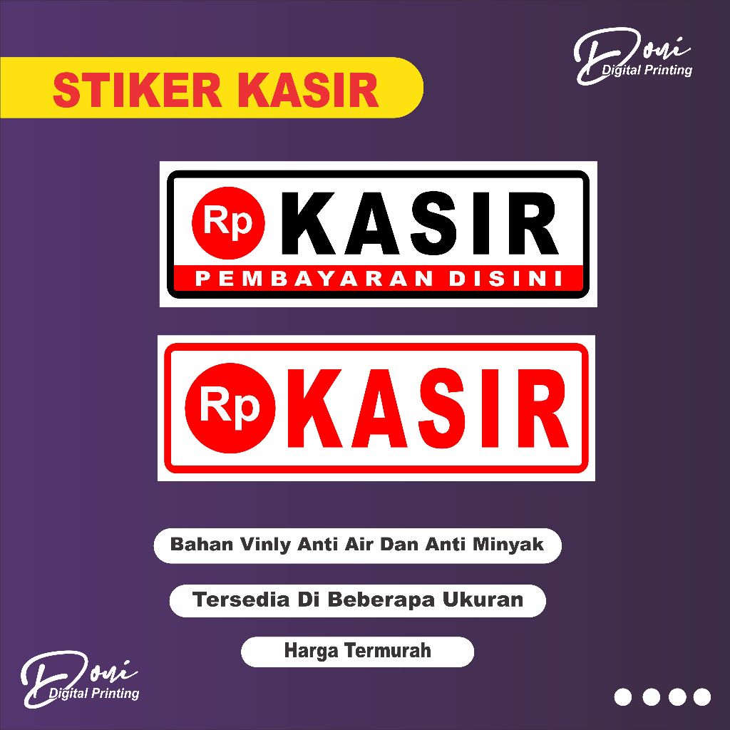 

Stiker Kasir / Stiker Pembayaran Kasir / Stiker Tempat Pembayaran