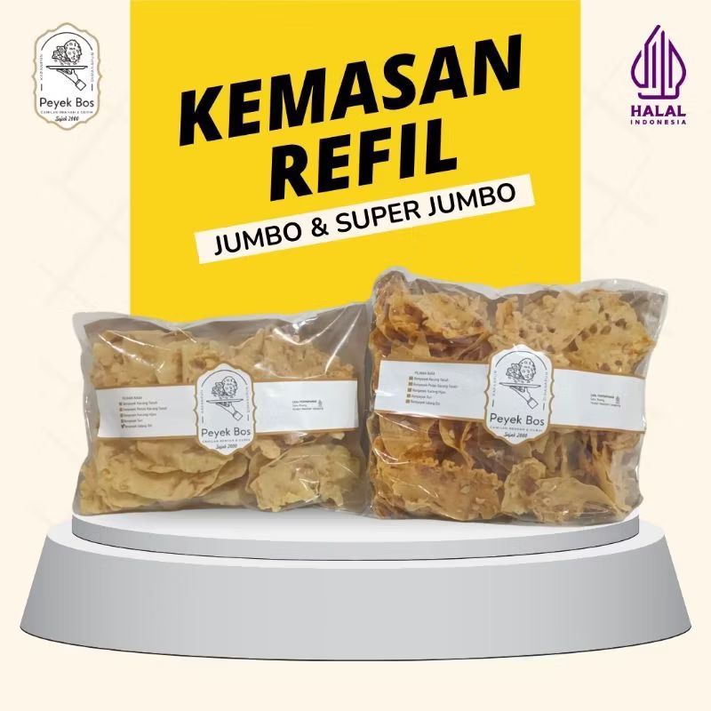 

PEYEK BOS Rempeyek Kemasan Refil JUMBO | Camilan Enak Renyah & Gurih