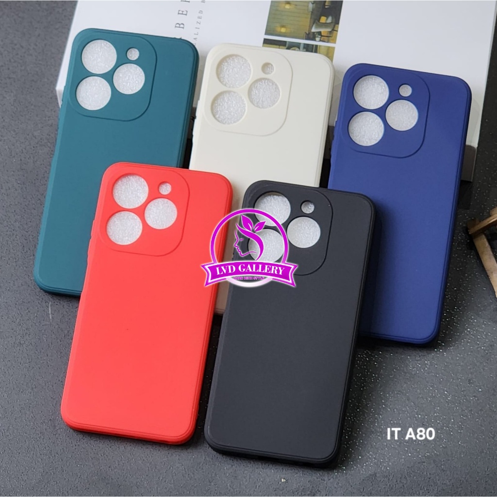 Itel A80 liquid Silicone / Macaron Square Color Case Itel A80