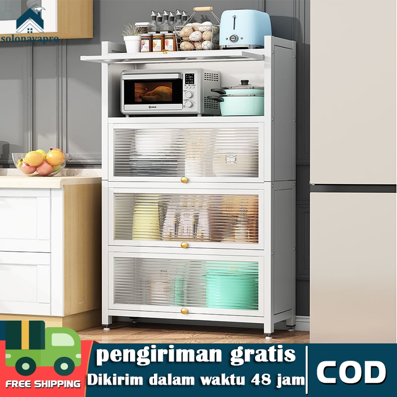 LEMARI DAPUR LEMARI PIRING ALUMINIUM RAK DAPUR BESI SERBAGUNA LEMARI DAPUR MINIMALIS FULL PLAT BESI