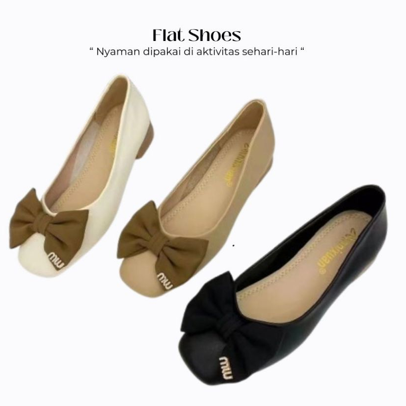 Sepatu flat / flat shoes chanel / flat shoes pita / Sepatu wanita / cewek / remaja / anak perempuan 