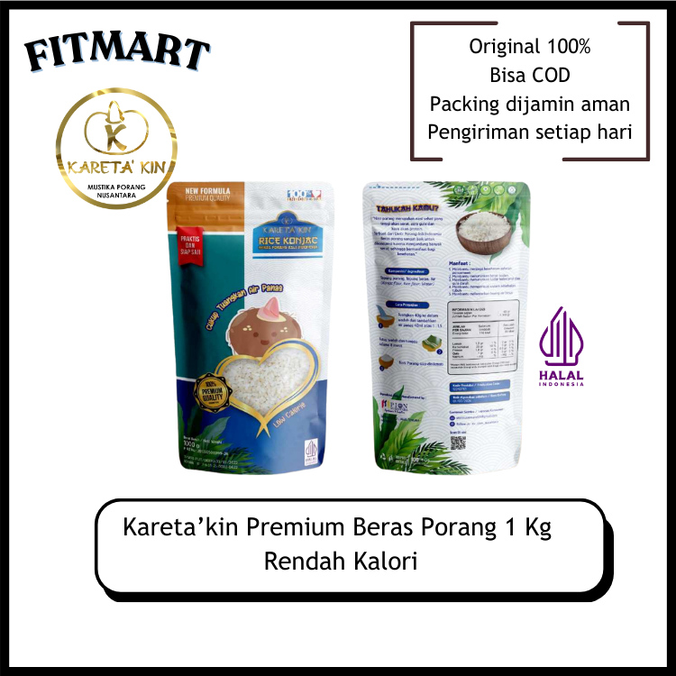 

Kareta'Kin New Formula 1 kg (23 kkal) - Beras Porang Instan/Praktis Shirataki Konjac Fukumi