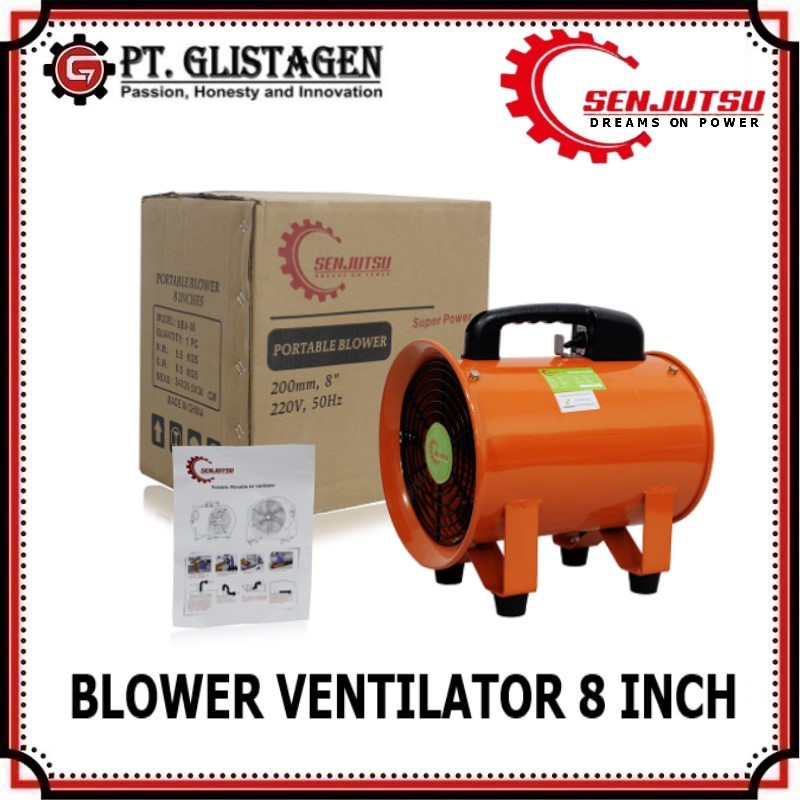 Mesin Blower Ventilator Portable 8" Inch Exhaust Fan 8 inch SENJUTSU