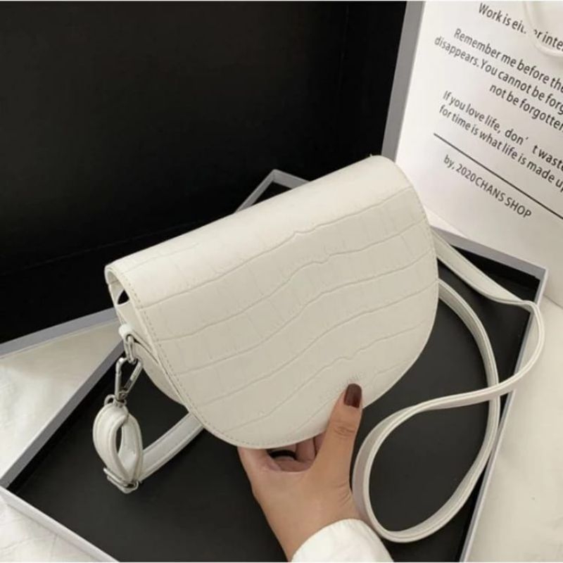 Titani.id Ta-1112 Slingbag import Tas lilac korea import croco Tas selempang wanita oval