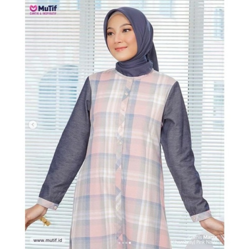 Gamis MUTIF Marza New Pink Denim