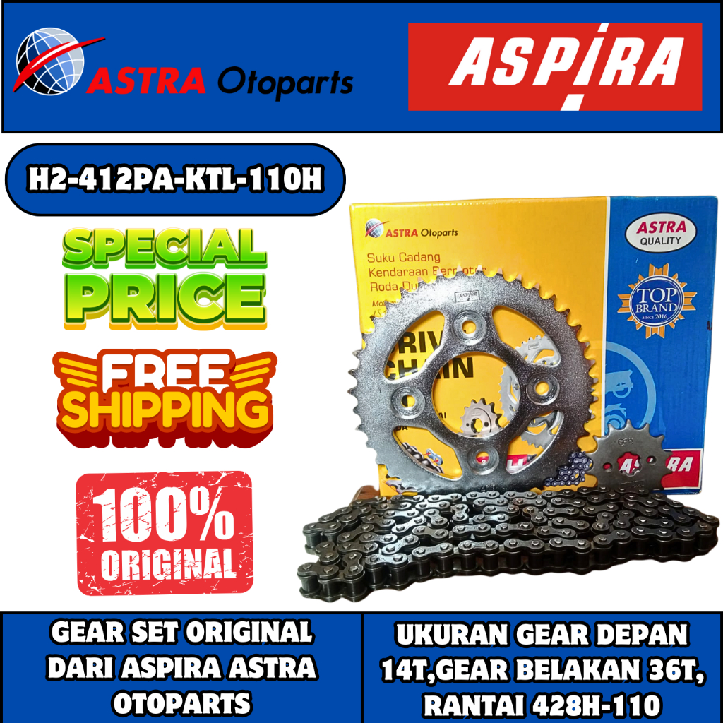 Gir Set , Gear Set Motor Honda Revo Lama ( 100cc ) , Supra Fit New ( 2006 ) Aspira KTL - 110H Ori 1 