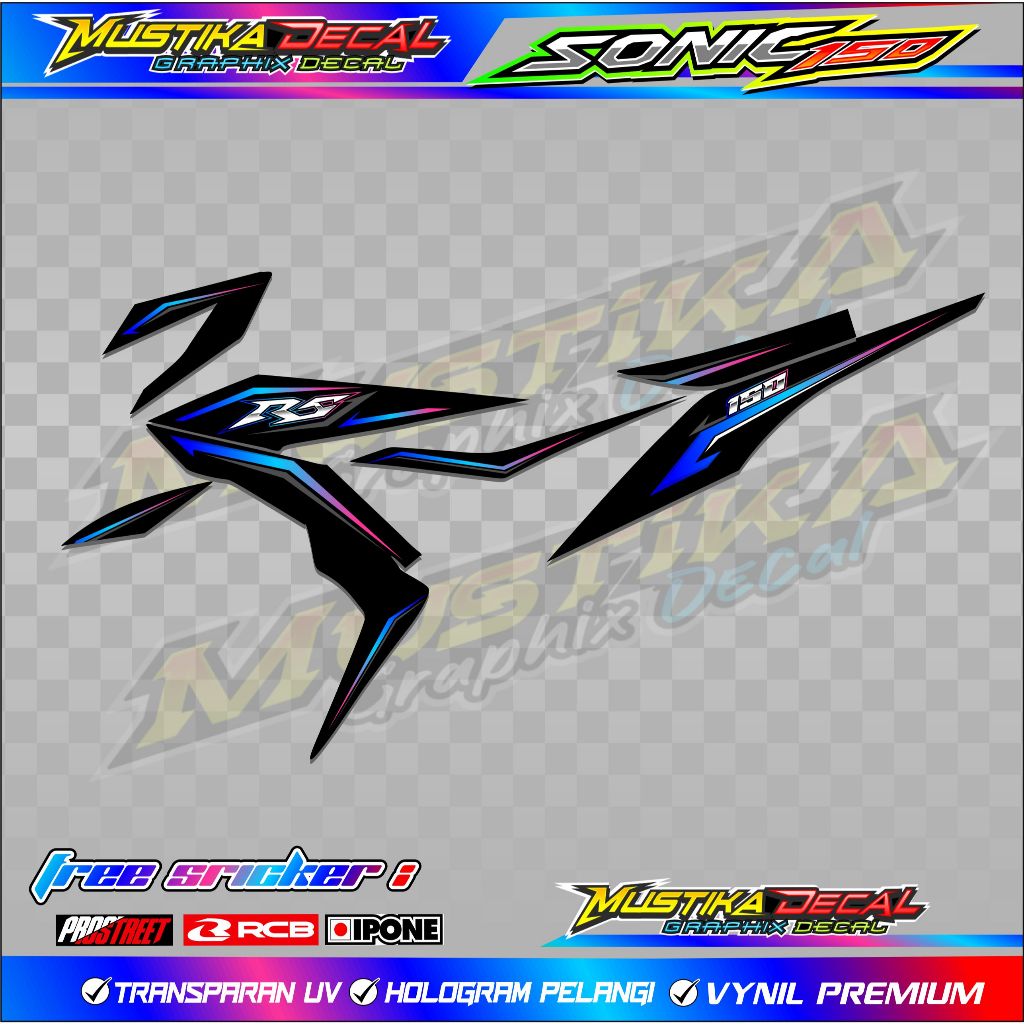 STRIPING VARIASI MOTOR SONIC 150 / STICKER LIST VARIASI HONDA SONIC 150