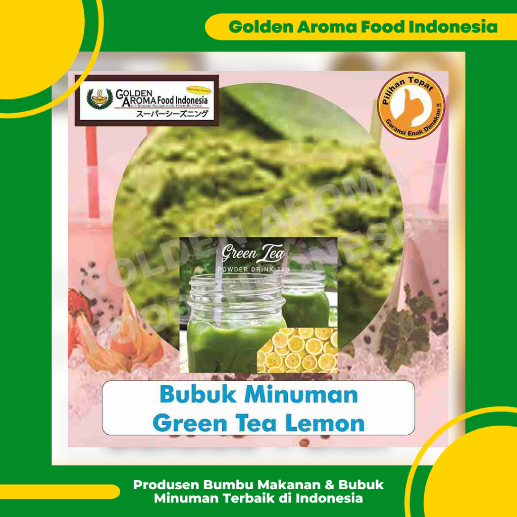 

Bubuk Minuman Green Tea Lemon 1 Kg Teh Hijau Lemon Green Tea Drinking Powder Enak Murah Halal GAFI