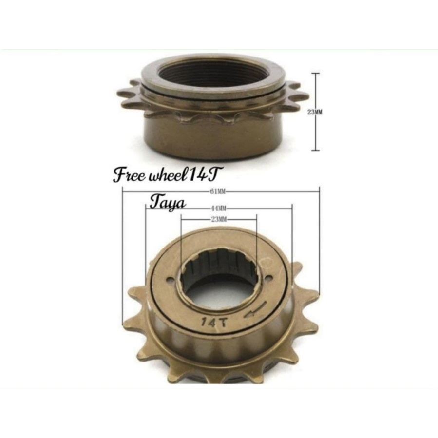 TAYA Freewheel 14T gir belakang single speed gear 14 T sepeda BMX DRAT