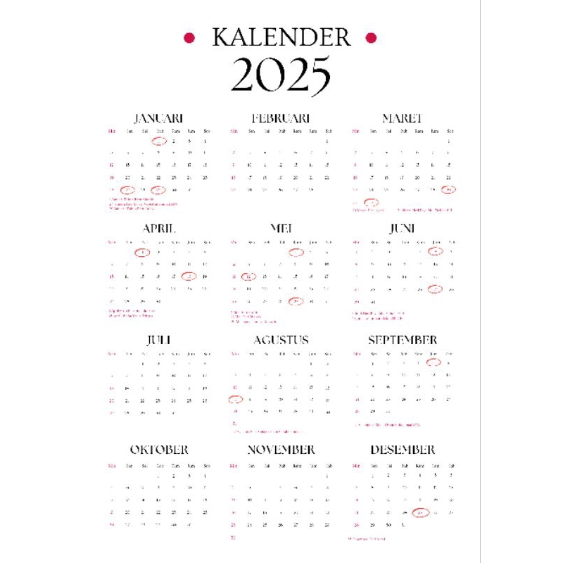 

Kalender 2025 satu lembar