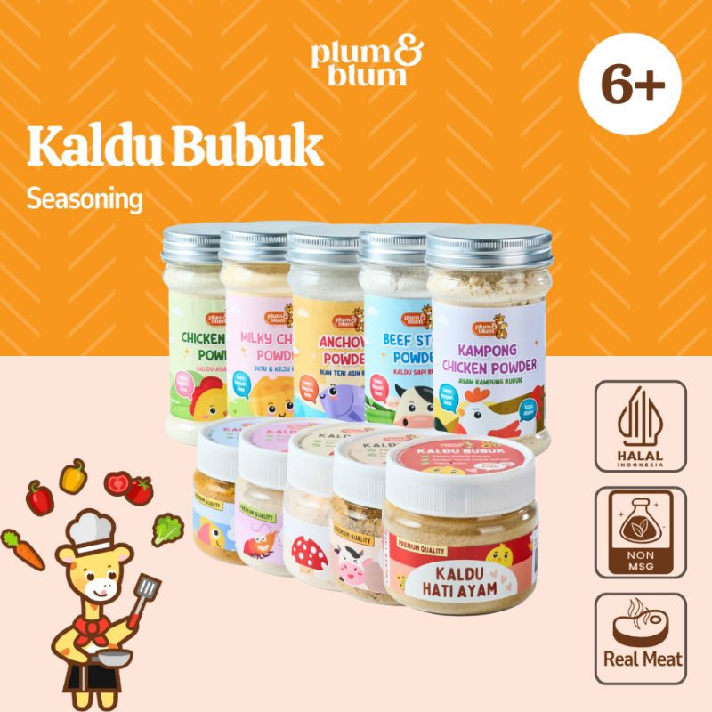 

Plum & Blum Kaldu Bubuk Mpasi Sapi Hati Ayam Jamur - 100 gram