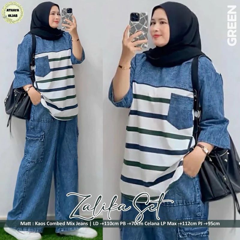 VITO SET / SETELAN CELANA JEANS MIX COMBED / ONE SET JEANS JUMBO