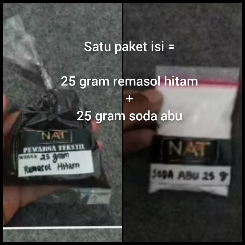 paket remasol hitam25gram +soda abu25gram
