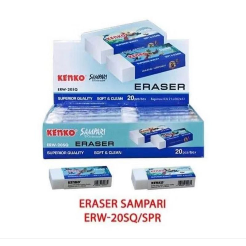

Kenko Eraser / Penghapus putih Sampari Erw-20sq isi 20 pcs