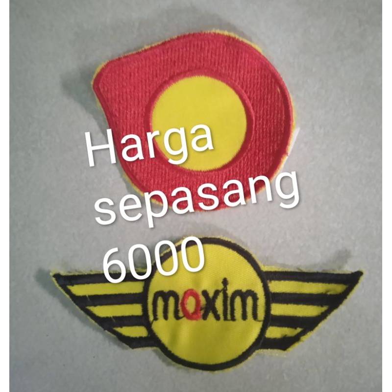 HARGA SEPASANG bordir maxim. maxim bordir. emblem maxim murah. emblem sepasang. bordir maxim murah
