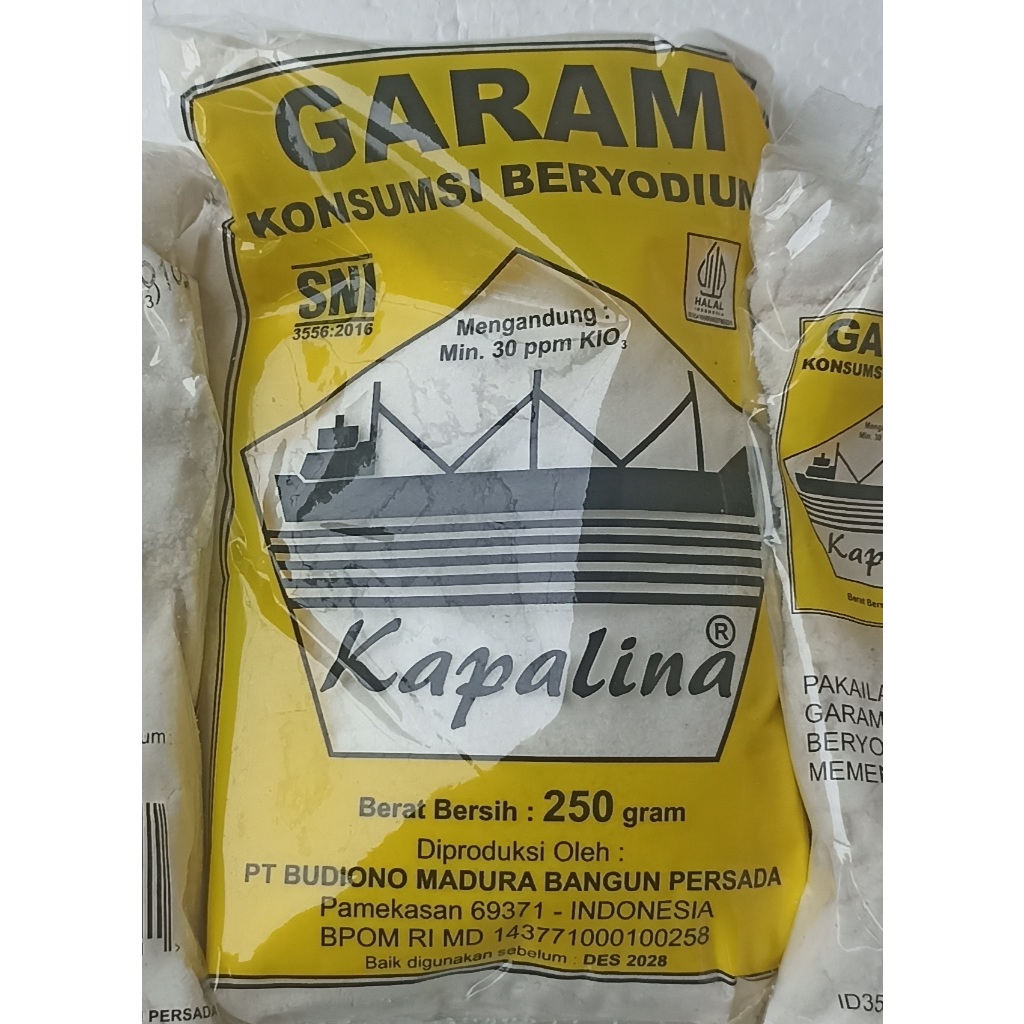 

Garam Dapur Cap KAPALINA beryodium 250 gram bukan cap kapal