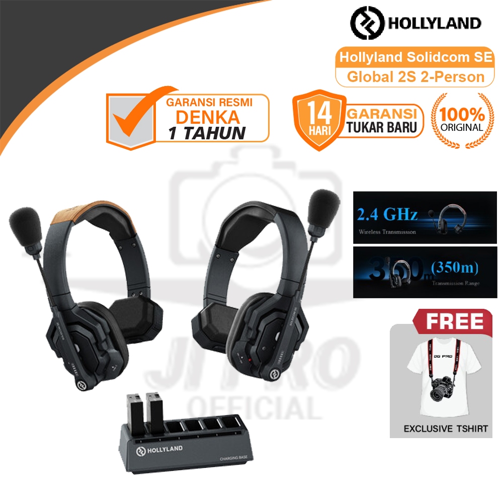 Hollyland Solidcom SE Global 2S 2-Person Full-Duplex Single-Ear Noise-Canceling Headset Intercom Sys