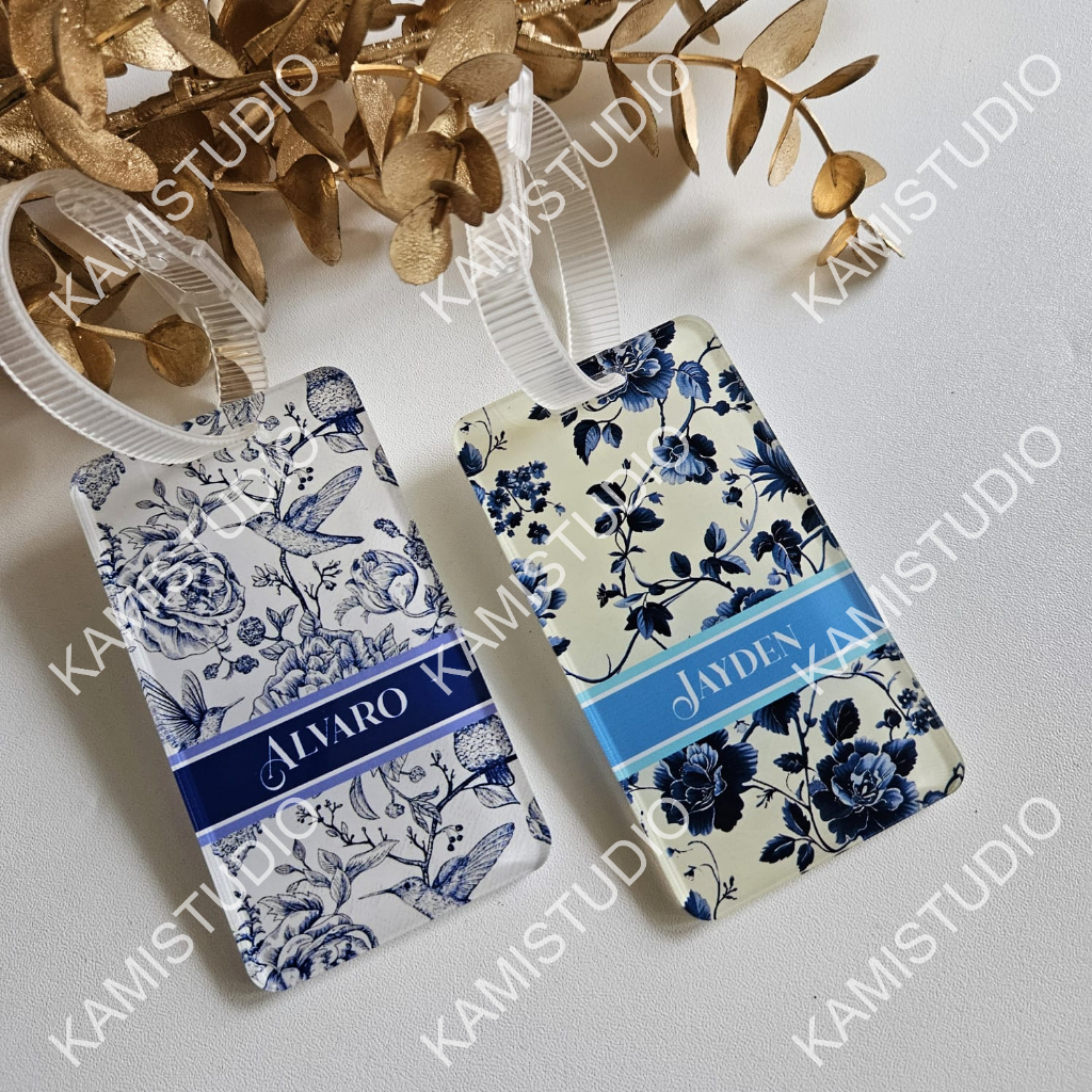 SABUK LUGGAGE TAG DIOR PATTERN BIRU/ GANTUNGAN KOPER ESTETIK/GANTUNGAN KOPER CHRISTIAN DIOR/GANTUNGA