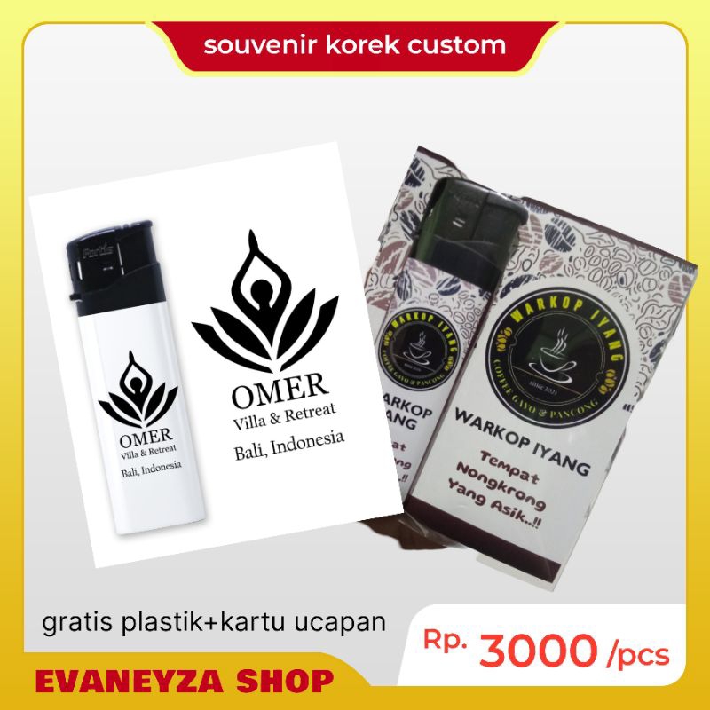 (min order 50pcs)souvenir korek custom untuk brand toko (korek premium)