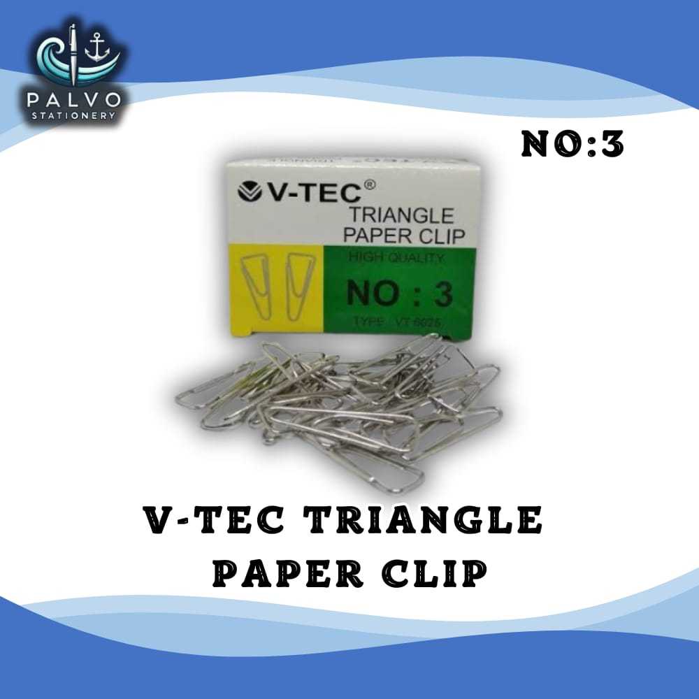 

V-TEC TRIANGLE PAPER CLIP VT-6025 NO. 3 / PENJEPIT KERTAS NO. 03 MEREK V TEC