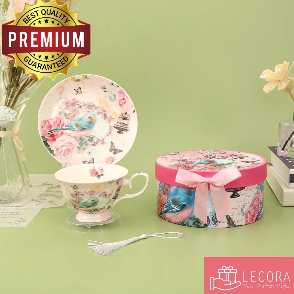 Paling Diminati LECORA Hampers Set English Afternoon Tea Cup Royal European cup Ceramic Cangkir Teh 