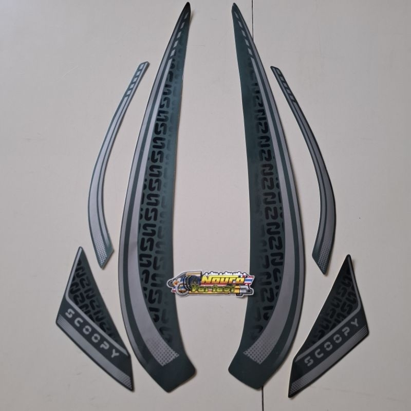 striping Honda Scoopy 2025 hijau stiker les motor body standar