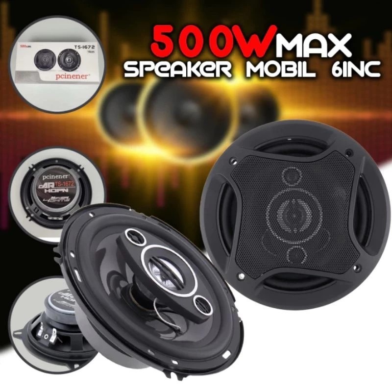 SPEAKER SUBWOOFER Coaxial MOBIL 2PCS  60HZ-20KHZ HIFI PCINENER 6 INCH 500W BAJA MAGNET  TS-1672