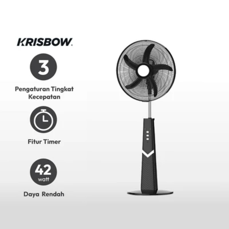 ACE Krisbow 18 Inci Kipas Angin Berdiri Rechargeable/ACE KRISBOW EMERGENCY STANDING FAN 18INC/ACE KR