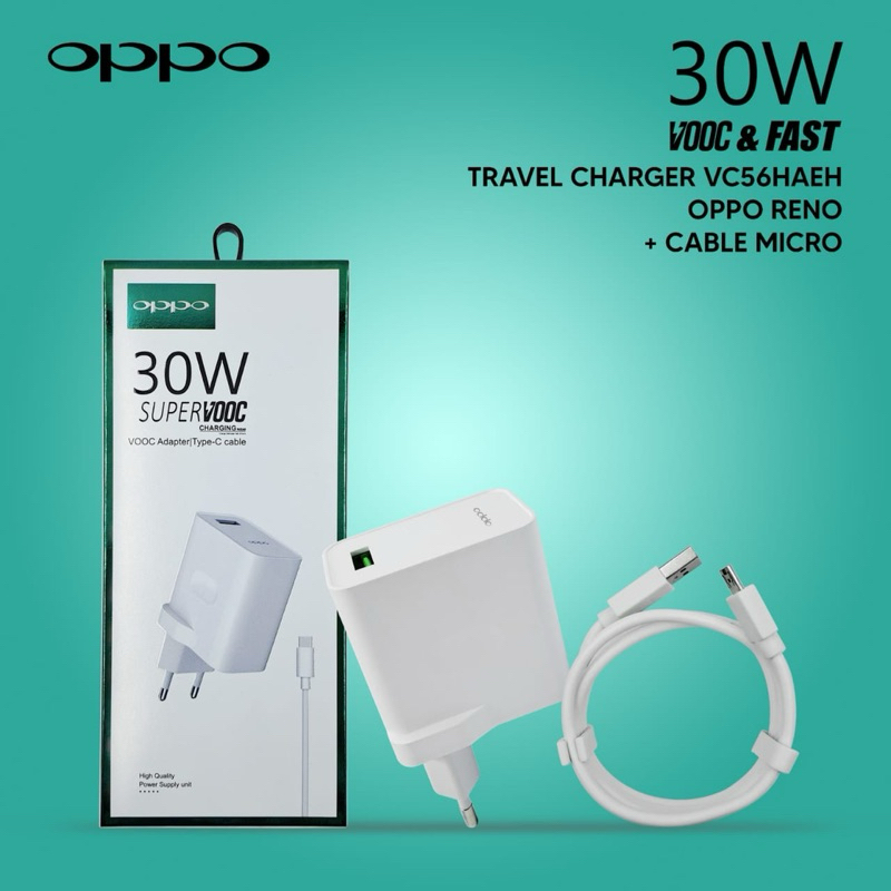 Charger 30W Oppo SUPER VOOC Fast Charging Micro USB 30Watt Support VOOC