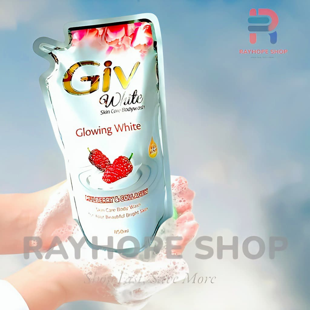 PROMO GIV White Skin Care Bodywash Glowing Mulberry Collagen Sabun Mandi Putih Refill Isi Ulang Body