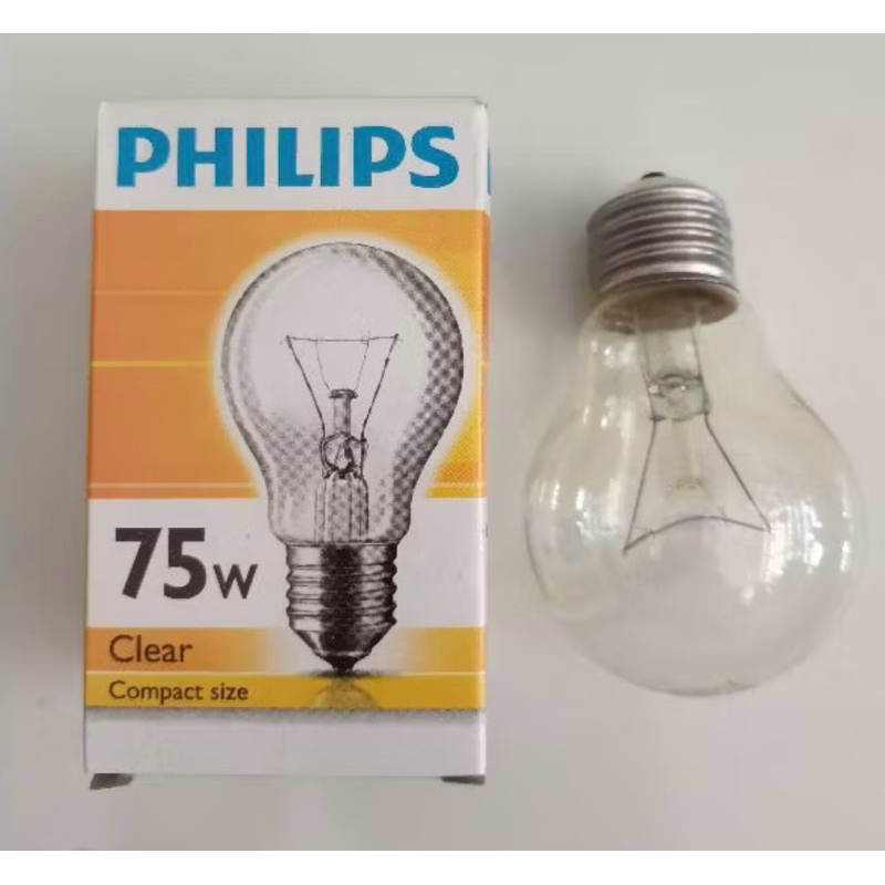 Bohlam Pijar Clear 75 Watt Philips CAHAYA KUNING