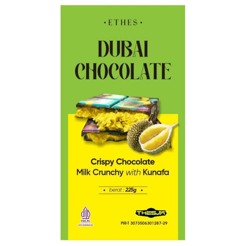 

COKLAT DUBAI DURIAN ETHES DUBAI CHOCOLATE 225GRAM