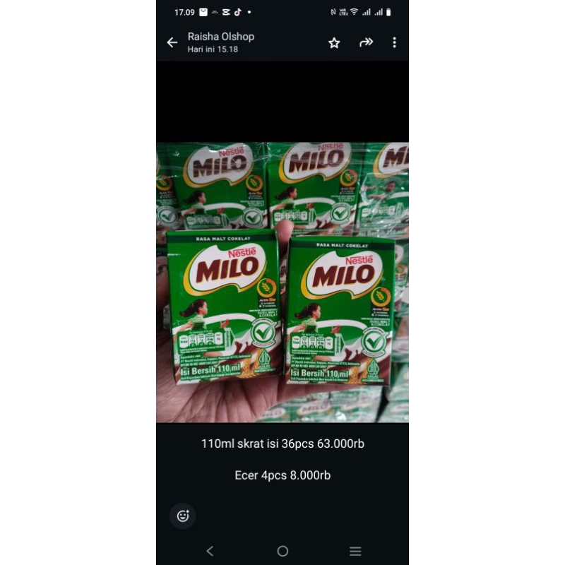 

susu milo 110ml